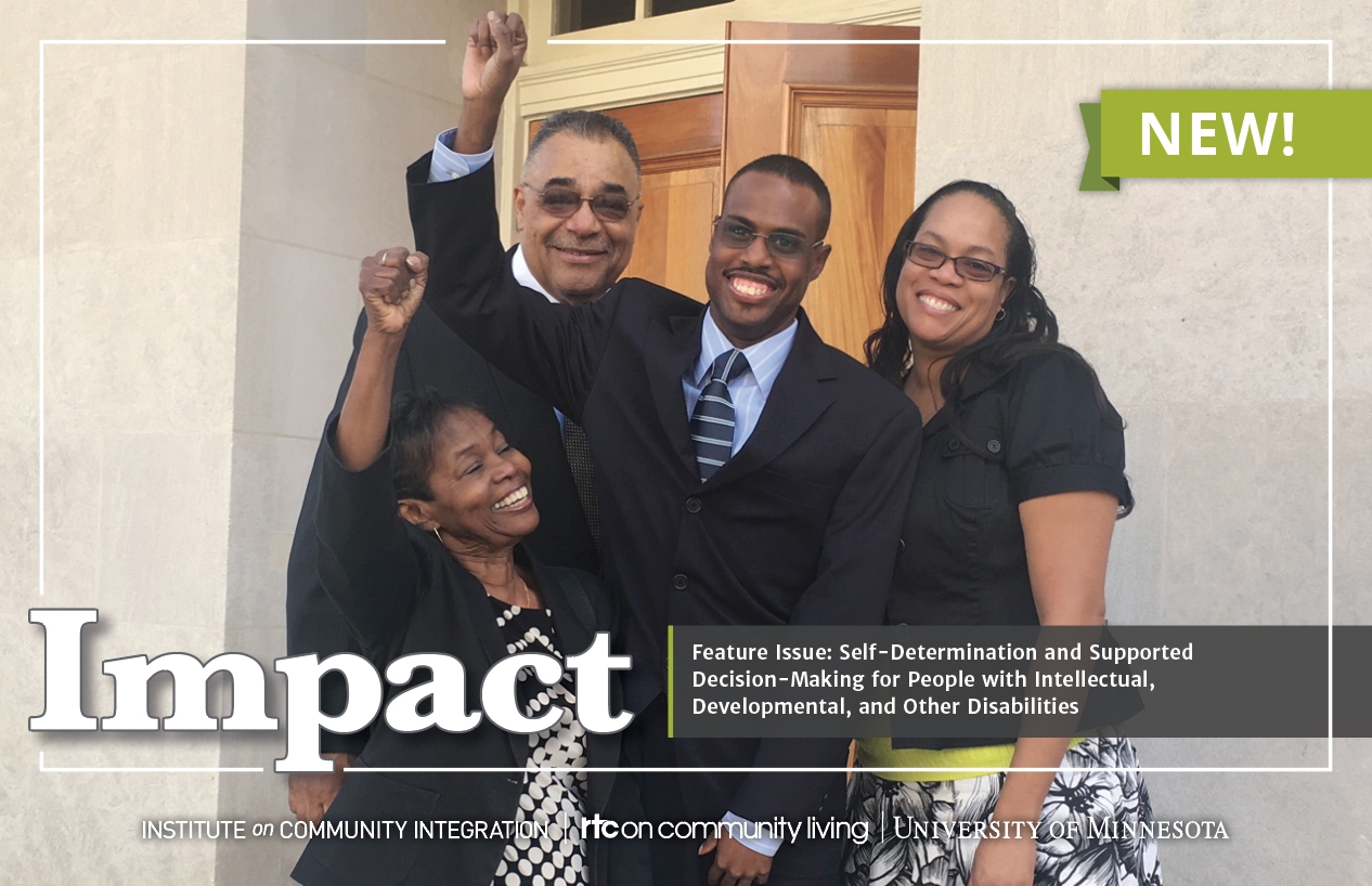 Photograph of postcard promoting Impact, 32(1).