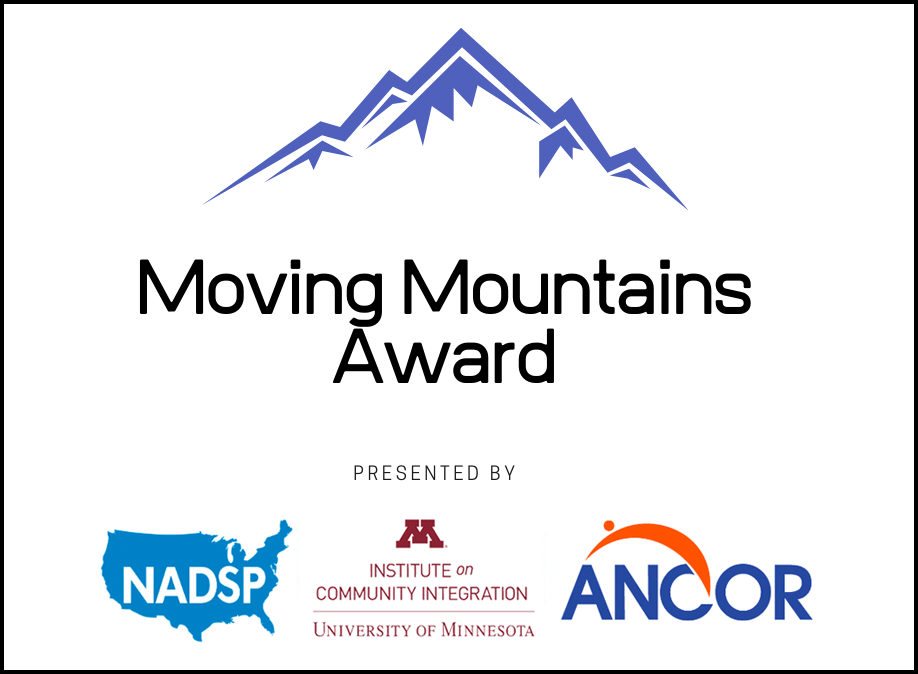 The Moving Mountains logo contains the logos of NADSP, ICI, and ANCOR.