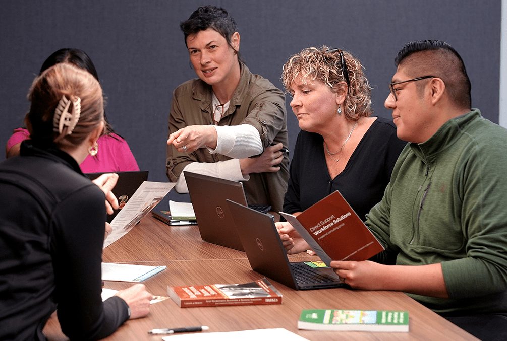 A Direct Support Workforce Solutions meeting.